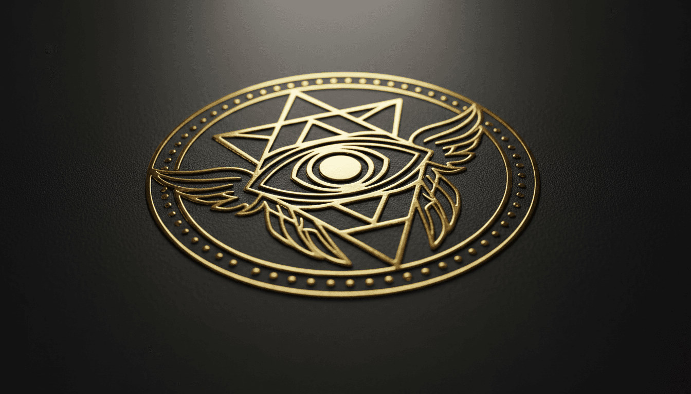 Gold sigil emblem detail